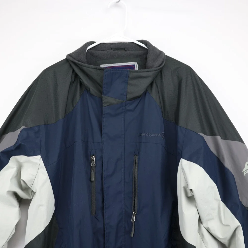 Free Country‎ Lined Fleece Collared Windbreaker Men Jacket Size XL Multicolor